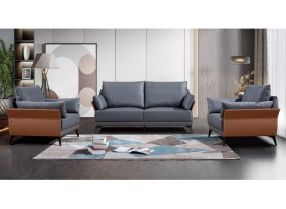 Sofa set 3+1+1 Seater Sofas Couch Upholstery Suite Furniture Couches Leather Office