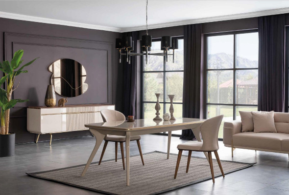 Living room suite 6 pieces. Set Chair Table Sofa Mirror Complete Furniture