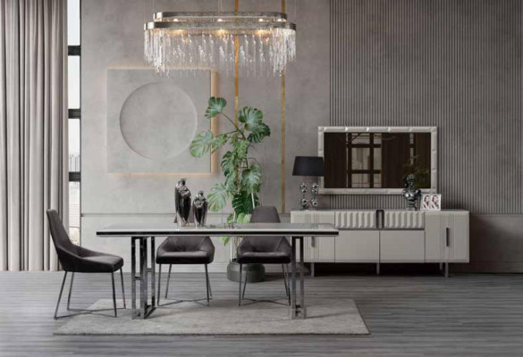Dining table Table Furniture Dining set Set Sideboard Table 4x Chair 6pcs.