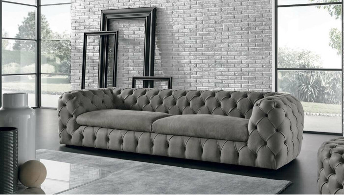 Classic Three Seater Couch Sofa Upholstery 3 Seater Fabric Fabric Sofa Chesterfield