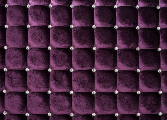 Purple Luxury Velvet Textile Bed Double Beds Chesterfield with Crystal Stones new