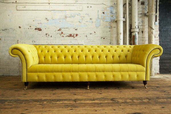 Design Sofa 4 Seater Upholstery Luxury Classic Textile Chesterfield Sofas Couch