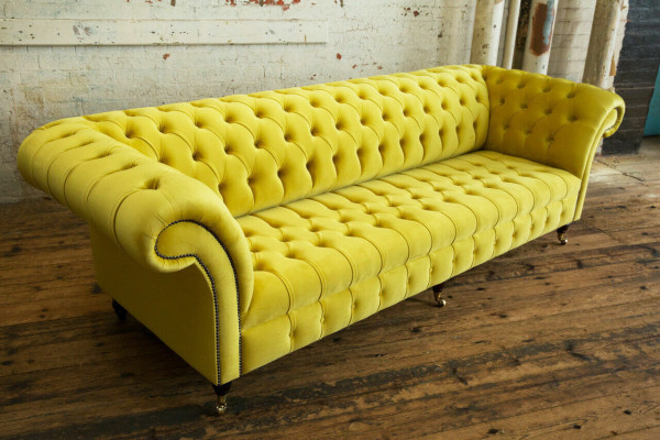 Design Sofa 4 Seater Upholstery Luxury Classic Textile Chesterfield Sofas Couch
