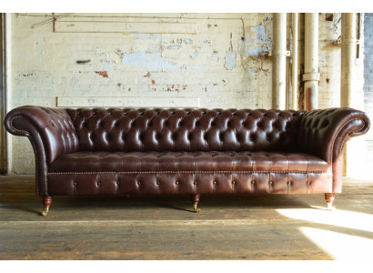 Sofa 4 Seater Couch design Chesterfield Upholstery Seat Suite Leather Textile new