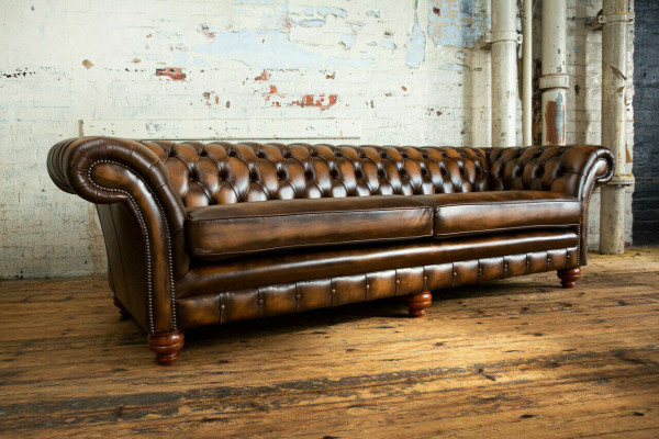 Chesterfield Sofa 4 Seater Living room Couch Couches Upholstery Sofas new XXL Big