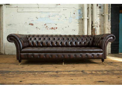Classic Chesterfield Leather Upholstery Luxury Sofa Design Couch Sofas 4 Seater new