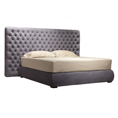 Bed Upholstery Design Luxury Double Hotel Beds Room Chesterfield Gray Velvet new