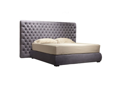 Bed Upholstery Design Luxury Double Hotel Beds Room Chesterfield Gray Velvet new