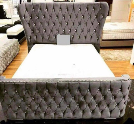 Chesterfield Textile Bed Bedroom Beds Double Upholstery 140/160/180/200 cm