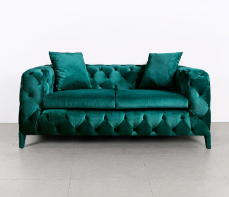 Green Chesterfield 3+1 Seating Set Sofa Fabric Couches Upholstery Suite