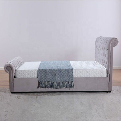 Classic s Velvet Textile Bed Double Hotel Beds Padded Bedroom 180x200 cm