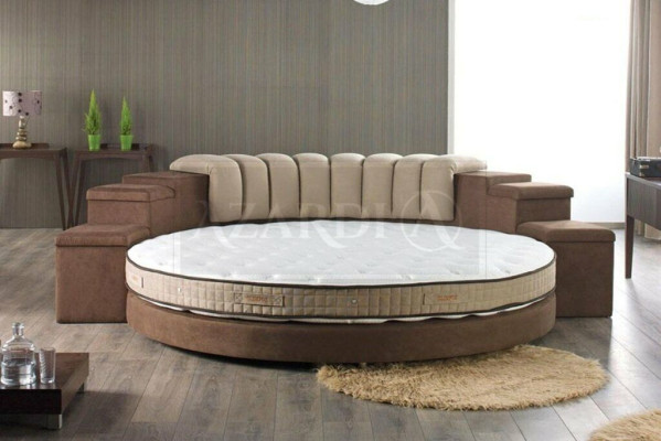 Round Bed Round Design Beds Textile Double Luxury Hotel Frame Sleep Room