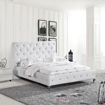 Chesterfield Designer Bed Bedroom Leather Textile Upholstery 140/160/180/200 cm