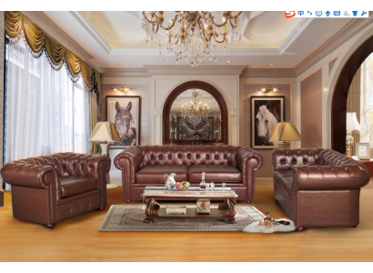 Chesterfield Couch Sofa 2+1 Seater Leather Couch Seat Suite Sofa Sets 2+1