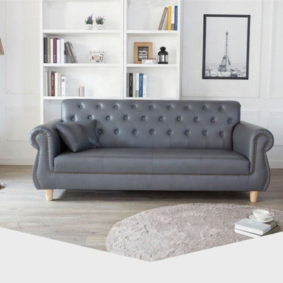 British Chesterfield Green Three Seater Couch - Luxury Leather Furniture