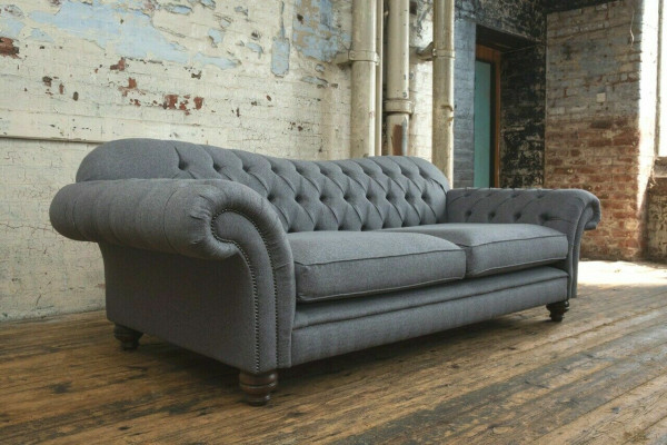 Sofa 4 Seater Couch design Chesterfield Seat Suite Leather Textile Upholstery new