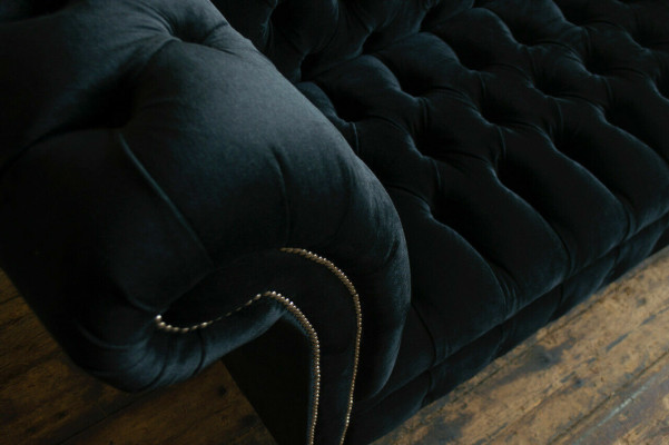 Chesterfield Three Seater Couch Upholstery Design Sofa 3 Seat Sofas Room Black