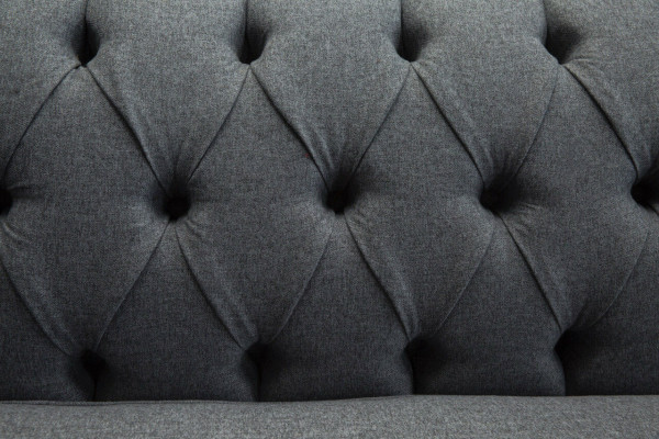Modern Sofa Chesterfield Couch 4 Seater Couches Velvet Leather Design Gray