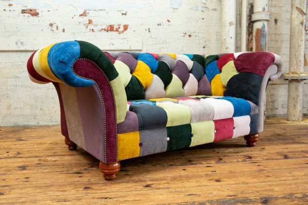 Modern Design Colorful Chesterfield 2 Seater Sofa Textile Couch Upholstery Design
