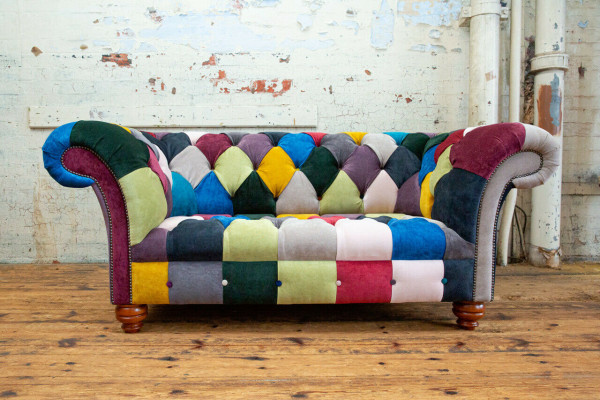 Modern Design Colorful Chesterfield 2 Seater Sofa Textile Couch Upholstery Design