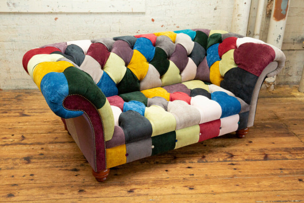 Modern Design Colorful Chesterfield 2 Seater Sofa Textile Couch Upholstery Design