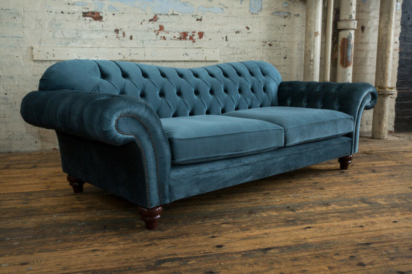 Chesterfield 4 Seater Couch Upholstery Textile Couches Living room Sofa