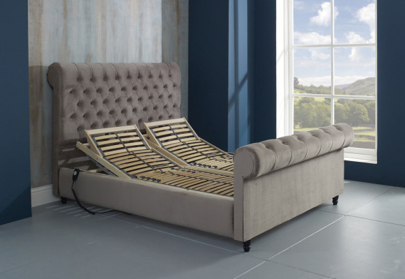 Designer Chesterfield Taupes luxury double bed upholstery frame