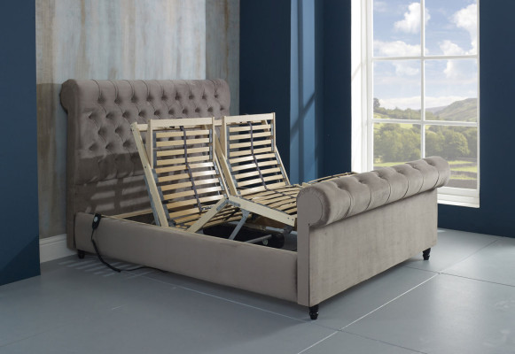 Designer Chesterfield Taupes luxury double bed upholstery frame