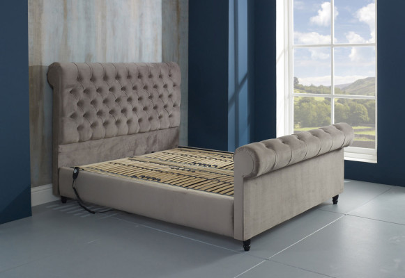 Designer Chesterfield Taupes luxury double bed upholstery frame