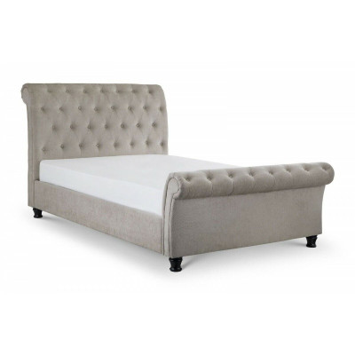 Chesterfield Design Upholstery English Bed Gray 160/180x200 Double bed Beds