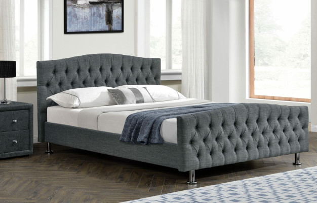 Bedroom Designer Chesterfield Gray Double bed Noble Beds