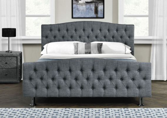 Bedroom Designer Chesterfield Gray Double bed Noble Beds