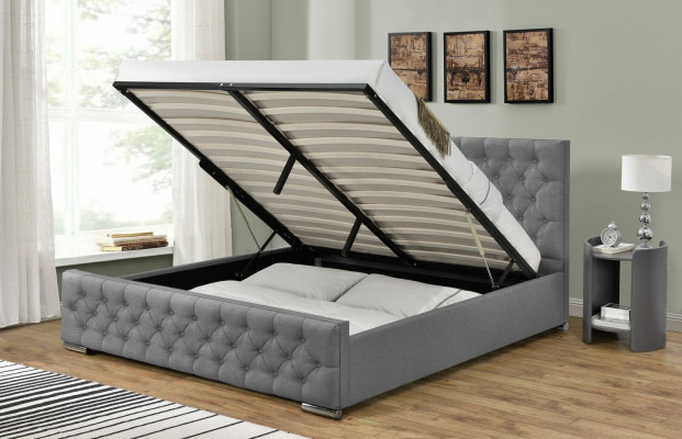 Chesterfield Bed Design Bedroom English Beds 200x200cm Textile Upholstery
