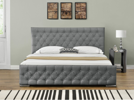 Chesterfield Bed Design Bedroom English Beds 200x200cm Textile Upholstery