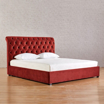 Royal red bedroom Chesterfield double bed upholstered beds luxury design