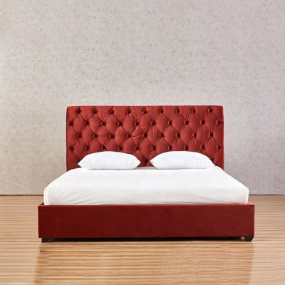 Royal red bedroom Chesterfield double bed upholstered beds luxury design