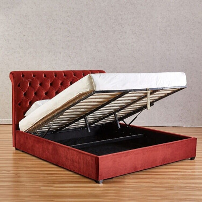 Royal red bedroom Chesterfield double bed upholstered beds luxury design
