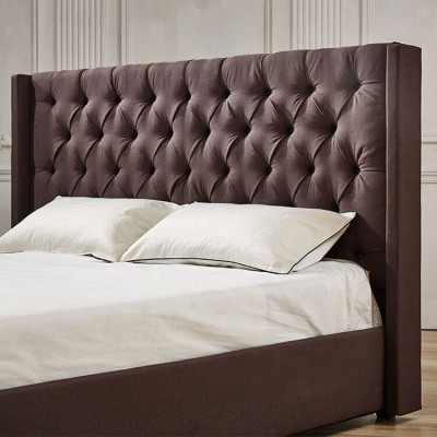 Bedroom Bed 200x200cm Upholstery Beds Chesterfield Textile Fabric
