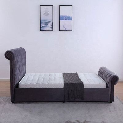 Design Chesterfield Bed Textile Leather Hotel Beds Bedroom new Velvet Upholstery