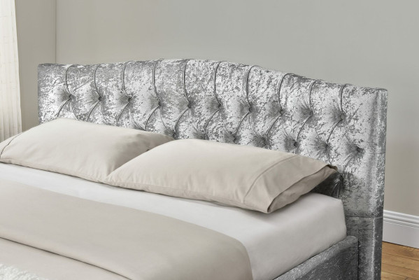 Modern Gray Chesterfield Luxury Double bed Designer Bedroom Beds