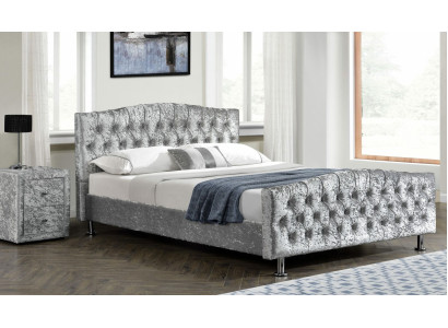 Upholstery Chesterfield gray luxury double bed Bedroom Designer Beds