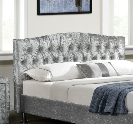 Upholstery Chesterfield gray luxury double bed Bedroom Designer Beds