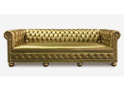Chesterfield 4 Seater Sofa Couch Leather Suite Upholstery Seat Fabric Gold Seat new