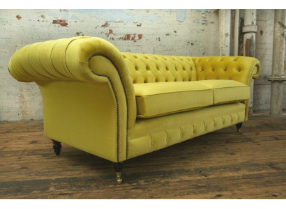 Chesterfield 3 Seater Designer Sofa Couch Upholstery Sofas Couches Fabric Textile new