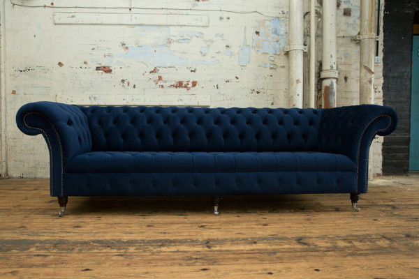 Chesterfield Sofa Velvet Four Seater Design Sofas Upholstery Couches Couch Velvet 265cm