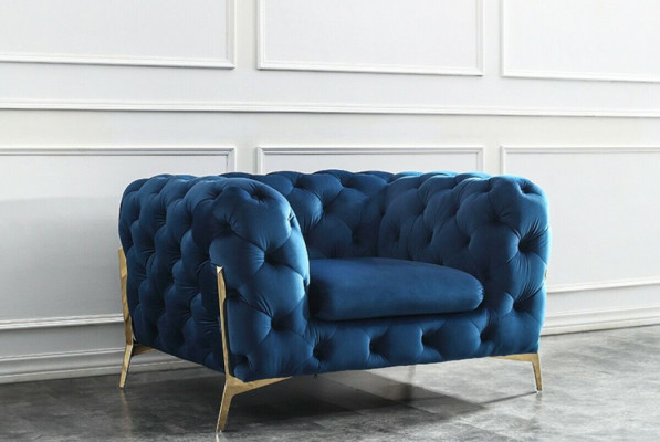 Luxury Textile Fabric Sofa Couch Upholstery Seat 3+1 Suite Chesterfield Sets