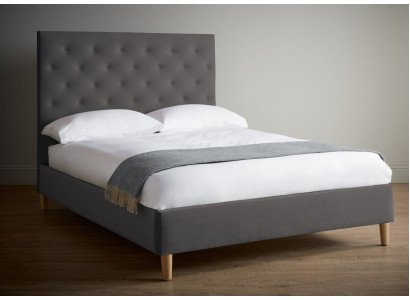 Bed Upholstery Design Luxury Double Hotel Beds Sleep Room Chesterfield Gray