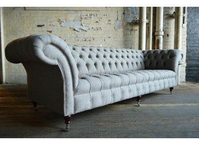 Textile Sofa Fabric Couch Chesterfield big sofas xxl couchen Seat 265cm Upholstery