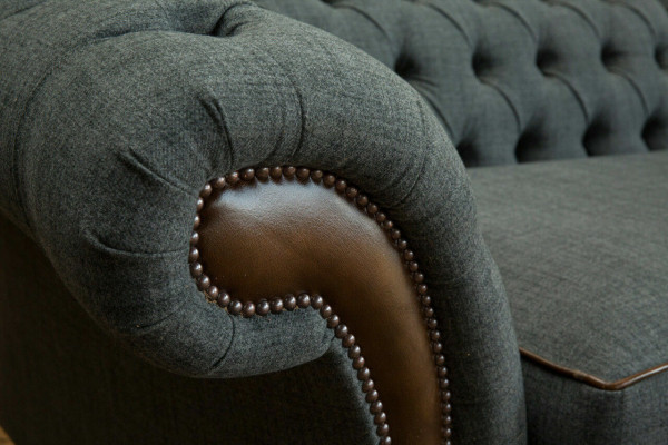 Chesterfield Sofa Couch Upholstery Sofas Couches Four Seater Fabric 265cm Seat Pad
