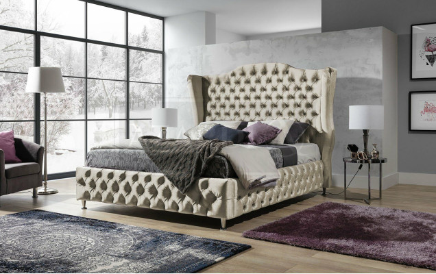 Black Bed Chesterfield Upholstery Double bed Luxury Bedroom Design Beds